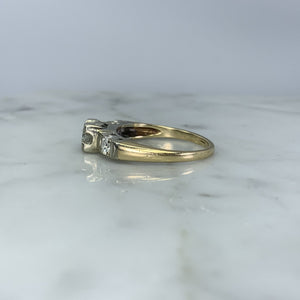 1940s Diamond Engagement Ring in a 14K Gold Setting. Sustainable Estate Jewelry. - Scotch Street Vintage