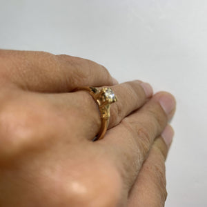 1940s Diamond Engagement Ring set in 14K Yellow Gold. April Birthstone. 10 Year Anniversary - Scotch Street Vintage