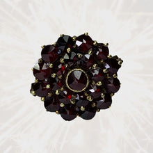 Load image into Gallery viewer, 1940s Garnet Cluster Ring in 14k Yellow Gold. Bohemian Ring. January Birthstone. - Scotch Street Vintage