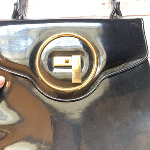 1950s Black Patent Leather Purse / Handbag. Vintage Saks Fifth Avenue Bag. Gift for a Fashionista. - Scotch Street Vintage