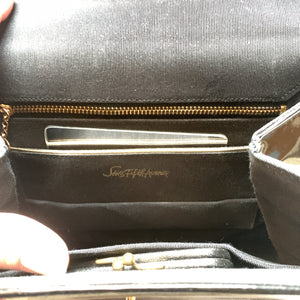 1950s Black Patent Leather Purse / Handbag. Vintage Saks Fifth Avenue Bag. Gift for a Fashionista. - Scotch Street Vintage