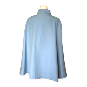 1950s Blue Cape for Montgomery Ward. Asymmetrical Poncho. Stylish Vintage Outerwear Jacket. - Scotch Street Vintage