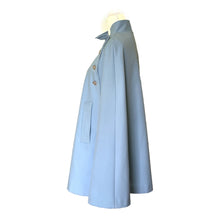 Load image into Gallery viewer, 1950s Blue Cape for Montgomery Ward. Asymmetrical Poncho. Stylish Vintage Outerwear Jacket. - Scotch Street Vintage
