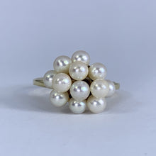 Load image into Gallery viewer, 1950s Pearl Cluster Ring set in 14k Yellow Gold. Estate Fine Jewelry. June Birthstone. 4th Anniversary Gift. - Scotch Street Vintage