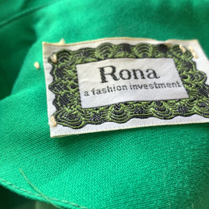 1960s Green A-line Dress by Rona. Perfect Formal Event Attire that is Sustainable Vintage Fashion. - Scotch Street Vintage