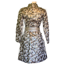 Load image into Gallery viewer, 1960s Metallic GoGo Mini Dress by Sandra Sage. Perfect Party Dress. Silver and Gold Color Blocking. - Scotch Street Vintage