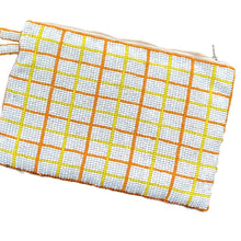 Load image into Gallery viewer, 1960s Mod Yellow Orange and White Beaded Clutch for B Altman Co. Vintage Fashion Accessory. - Scotch Street Vintage