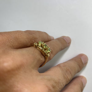 1960s Peridot Ring in a 14k Yellow Gold Setting. August Birthstone. 16th Anniversary Gift. Estate Jewelry. - Scotch Street Vintage
