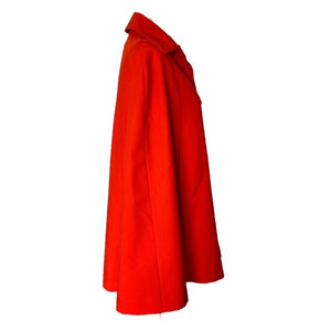1960s Poppy Red / Orange Cape by Jerold. Perfect Spring Jacket with Toggle Closure. - Scotch Street Vintage