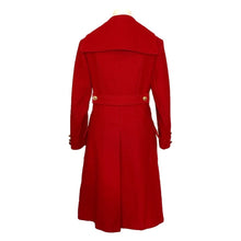 Load image into Gallery viewer, 1960s Red Wool Coat by Preen. Warm Winter Coat. Military and Sailor Styling. Vintage Clothing. - Scotch Street Vintage