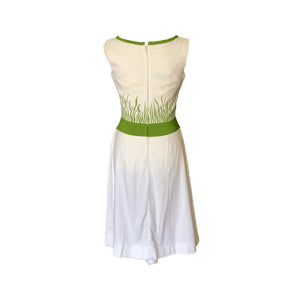 green and white linen dress Linenfox Margo Gingham Maxi Linen Dress XS / Green Gingham