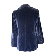 Load image into Gallery viewer, 1970s Blue Velvet Blazer by Koret. Perfect Statement Piece for Fall. Sustainable Fashion. - Scotch Street Vintage