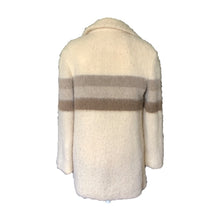 Load image into Gallery viewer, 1970s Cream Wool Sweater Jacket by Eddie Bauer. Zip Up Cardigan with Gray Stripes. Sustainable Clothing. - Scotch Street Vintage
