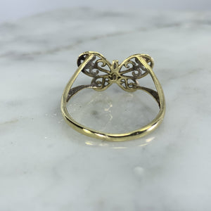 1970s Gold Butterfly Ring in 10K Yellow and White Gold. Would Make a Wonderful Graduation Gift. - Scotch Street Vintage