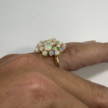 Load image into Gallery viewer, 1970s Opal Cluster Ring in 14k Yellow Gold. October Birthstone. 14th Anniversary Gift. - Scotch Street Vintage
