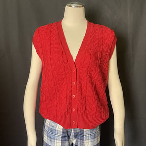 1970s Red Wool Sweater Vest by Pendleton. Perfect for the Equestrian Chic Fall Trend. 1970s Clothing. - Scotch Street Vintage