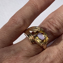 Load image into Gallery viewer, 1970s Vintage Citrine Ring in 10K Yellow Gold Setting. November Birthstone in Art Deco Style. - Scotch Street Vintage