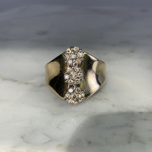 Load image into Gallery viewer, 1970s Vintage Diamond Cluster Statement Ring in a 10K Yellow Gold Setting. Estate Jewelry. - Scotch Street Vintage
