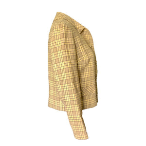 1970s Yellow Plaid Short Wool Jacket or Blazer by Pendleton. 2020 Fall Fashion Trend Vintage Style. - Scotch Street Vintage