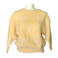 Load image into Gallery viewer, 1980s Yellow Batwing Sweater by United Colors of Benetton. Bohemian Floral Design. Sustainable Fashion. - Scotch Street Vintage