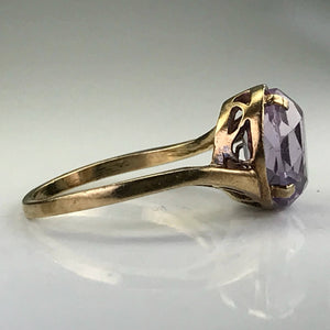 Amethyst Ring in Rose Gold. February Birthstone. 6th Anniversary. Vintage Estate Jewelry. - Scotch Street Vintage