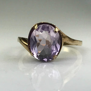 Amethyst Ring in Rose Gold. February Birthstone. 6th Anniversary. Vintage Estate Jewelry. - Scotch Street Vintage