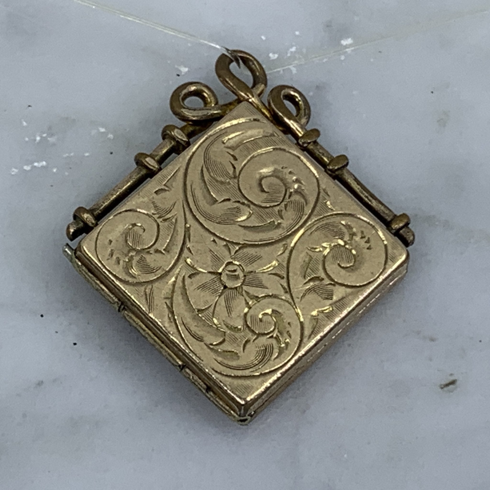 Antique 1910s Yellow Gold Floral Photo Pendants make Wonderful
