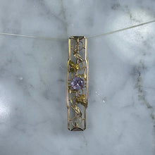 Load image into Gallery viewer, Antique Amethyst Brooch or Bar Pendant in 14K Yellow Gold. Repurposed Jewelry. January - Scotch Street Vintage