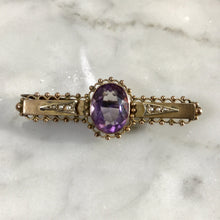 Load image into Gallery viewer, Antique Amethyst Brooch or Pendant in 9K Yellow Gold. February Birthstone. 6th Anniversary. - Scotch Street Vintage