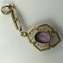 Load image into Gallery viewer, Antique Amethyst Drop Pendant set in 10K Yellow Gold. February Birthstone Estate Jewelry. - Scotch Street Vintage