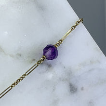 Load image into Gallery viewer, Antique Amethyst Necklace with Drop Pendant and Beads set in 14K Yellow Gold. February Birthstone. - Scotch Street Vintage