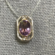 Load image into Gallery viewer, Antique Amethyst Pendant. 14K Gold Filigree. February Birthstone. 6th Anniversary. Upcycled Jewelry. - Scotch Street Vintage