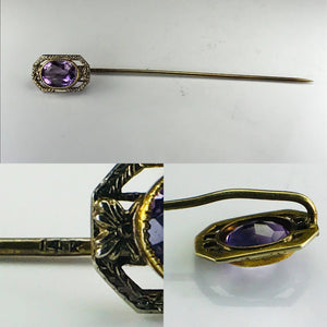 Antique Amethyst Pendant. 14K Gold Filigree. February Birthstone. 6th Anniversary. Upcycled Jewelry. - Scotch Street Vintage