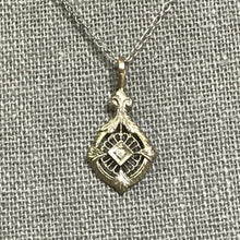 Load image into Gallery viewer, Antique Diamond Pendant. 10K White Gold Art Deco Filigree. April Birthstone. 10th Anniversary Gift. - Scotch Street Vintage