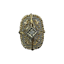 Load image into Gallery viewer, Antique Diamond Pendant in 14K Yellow Gold Filigree Setting Upcycled from a Hat Pin. - Scotch Street Vintage