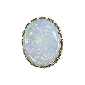 Antique Opal Pendant in 14k Yellow Gold Setting Repurposed from a 1900s Hatpin. Estate Jewelry. - Scotch Street Vintage