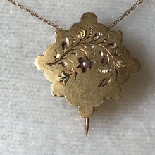 Load image into Gallery viewer, Antique Pendant or Brooch with a Seed Pearl Floral Design in 18k Gold. Repurposed Jewelry. - Scotch Street Vintage