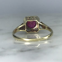 Load image into Gallery viewer, Antique Ruby Ring in 14K Yellow Gold Art Deco Filigree Setting. July Birthstone. 15th Anniversary. - Scotch Street Vintage