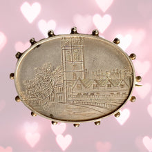 Load image into Gallery viewer, Antique Sterling Silver Brooch with Engraved River City Scene. Perfect for a Pendant. 25th Anniversary. - Scotch Street Vintage