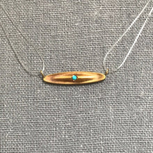 Load image into Gallery viewer, Antique Turquoise Bar Pendant. 14K Yellow Gold. December Birthstone. Upcycled Jewelry. Circa 1800s. - Scotch Street Vintage