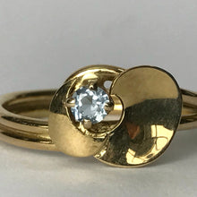 Load image into Gallery viewer, Aquamarine Promise Ring. 14k Yellow Gold. March Birthstone. 19th Anniversary Gift. - Scotch Street Vintage
