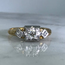 Load image into Gallery viewer, Art Deco Diamond Engagement Ring. 14K Gold. Estate Jewelry. April Birthstone. 10 Year Anniversary. - Scotch Street Vintage