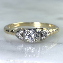 Load image into Gallery viewer, Art Deco Diamond Engagement Ring in 14K Gold. Unique Engagement Ring. 1920s Proposal Ring - Scotch Street Vintage