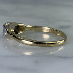 Art Deco Diamond Engagement Ring in 14K Gold. Unique Engagement Ring. 1920s Proposal Ring - Scotch Street Vintage