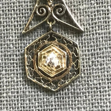 Load image into Gallery viewer, Art Deco Diamond Pendant. 14K White Gold Filigree. April Birthstone. 10th Anniversary Gift. - Scotch Street Vintage