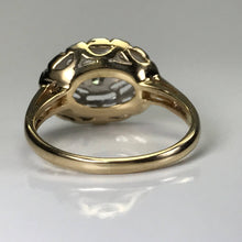Load image into Gallery viewer, Art Deco Diamond Shield Ring. 14K Gold Filigree Setting. April Birthstone. 10 Year Anniversary. - Scotch Street Vintage