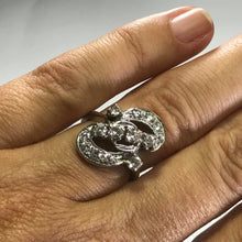 Load image into Gallery viewer, Art Deco Diamond Statement Ring. 14K White Gold. April Birthstone. 10 Year Anniversary. Appraised. - Scotch Street Vintage