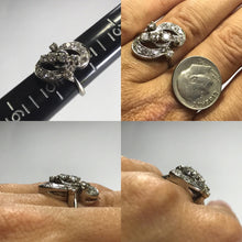 Load image into Gallery viewer, Art Deco Diamond Statement Ring. 14K White Gold. April Birthstone. 10 Year Anniversary. Appraised. - Scotch Street Vintage