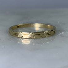 Load image into Gallery viewer, Art Deco Yellow Gold Wedding Band by Kaynar. Perfect Wedding Ring, Thumb Ring or Stacking Band. - Scotch Street Vintage