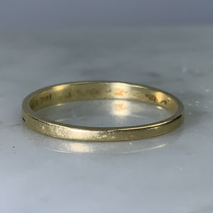 Art Deco Yellow Gold Wedding Band by Kaynar. Perfect Wedding Ring, Thumb Ring or Stacking Band. - Scotch Street Vintage